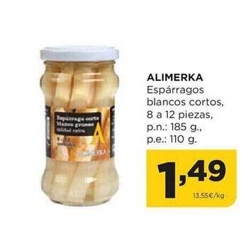 Alimerka Alimerka espárragos blancos cortos oferta