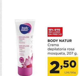 Alimerka Body natur crema depilatoria rosa mosqueta oferta