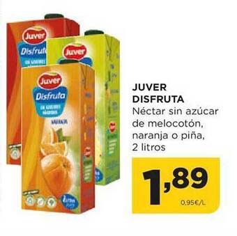 Alimerka Juver disfruta néctar sin azúcar de melocotón, naranja o piña oferta