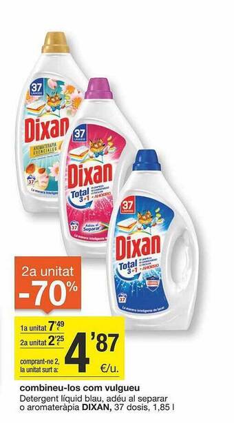 BonpreuEsclat Detergent líquid blau, adéu al separar o aromateràpia dixan oferta