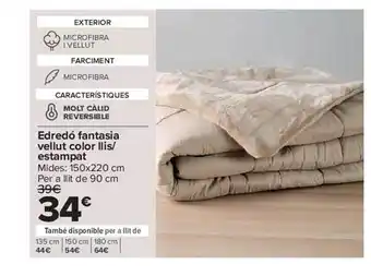 Carrefour Edredó fantasia vellut color illis-estampat oferta