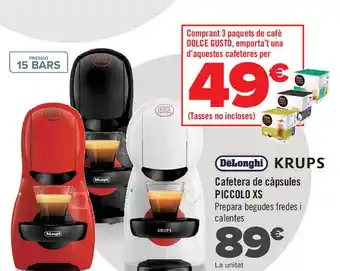 Carrefour Krups cafeteria de càpsules piccolo xs oferta