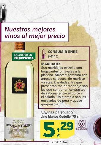HiperDino Álvarez de toledo vino blanco godello oferta
