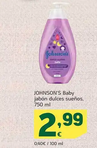 HiperDino Johnson's baby jabón dulces sueños oferta