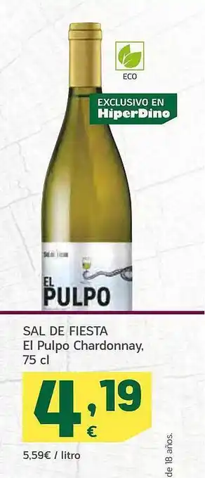 HiperDino Sal de fiesta el pulpo chardonnay oferta