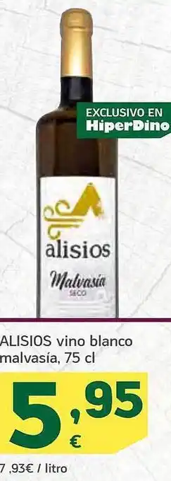 HiperDino Alisios vino blanco malvasia oferta