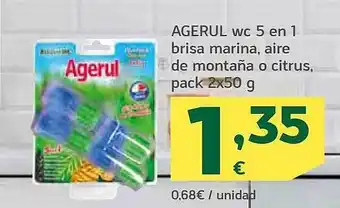 HiperDino Agerul wc 5 en 1 brisa marina, aire de mantaña o citrus oferta