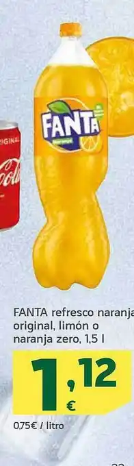 HiperDino Fanta refresco naranja original, limón o naranja oferta