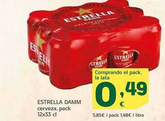 HiperDino Estrella damm cerveza oferta