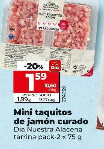 Dia Mini taquitos de jamón curado oferta
