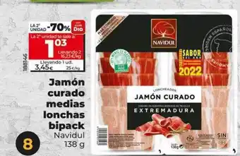 Dia Jamón curado medias lonchas bipack navidul oferta