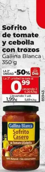 Dia Sofrito de tomate y cebolla con trozos gallina blanca oferta