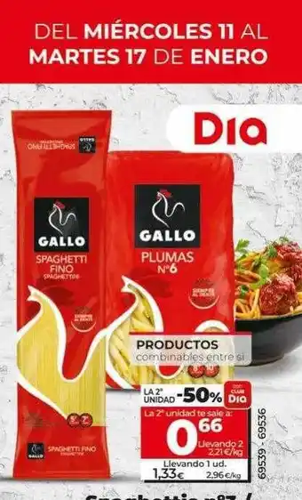 Dia Gallo spaghetti fino o plumas oferta