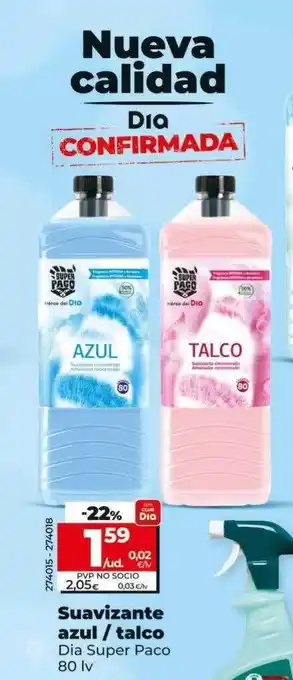 Dia Suavizante azul o talco dia super paco oferta