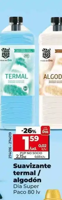 Dia Suavizante terma o algodón dia super paco oferta