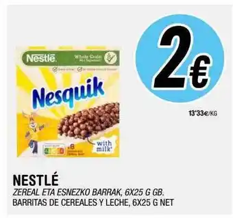 BM Supermercados Nestlé barritas de cereales y leche oferta