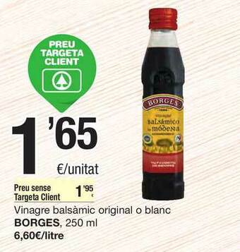 SPAR Fragadis Borges Vinagre Balsàmic Original O Blanc 250ml oferta