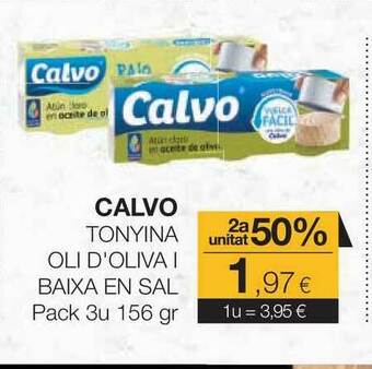 Plusfresc Calvo Tonyina Oli D'oliva I Baixa En Sal 156gr oferta