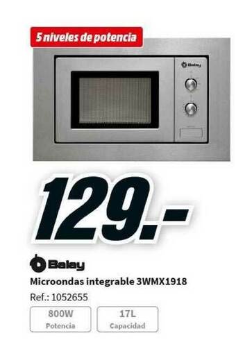MediaMarkt Balay Microondas Integrable 3wmx1918 oferta