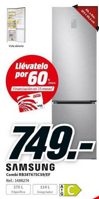 MediaMarkt Smasung Combi Rb38t675cs9-ef oferta