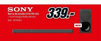MediaMarkt Sony Barra De Sonido HTG700.cel oferta