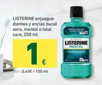 HiperDino Listerine Enjuague Dientes Y Encías Bucal Zero Mentol O Total Care 250ml oferta