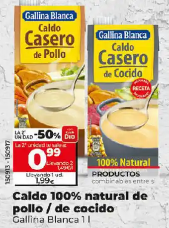 Dia Caldo 100% Natural de Pollo / De Cocido oferta