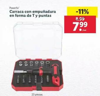 Lidl Powerfix Carraca Con Empuñadura En Forma De T Y Puntas oferta