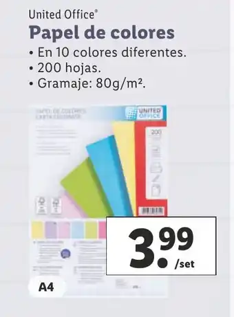 Lidl Papel de Colores oferta