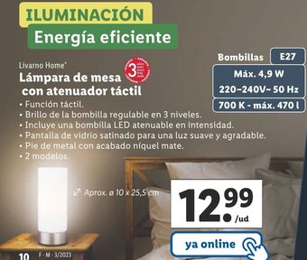 Lidl Lámpara De Mesa Con Atenuador Táctil oferta