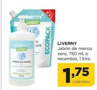 Alimerka Liverny jabón de manos zero o recambio oferta