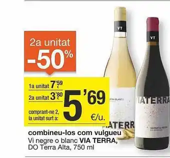 BonpreuEsclat Vi negre o blanc via terra oferta