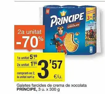BonpreuEsclat Galetes farcides de crema de xocolata príncipe oferta