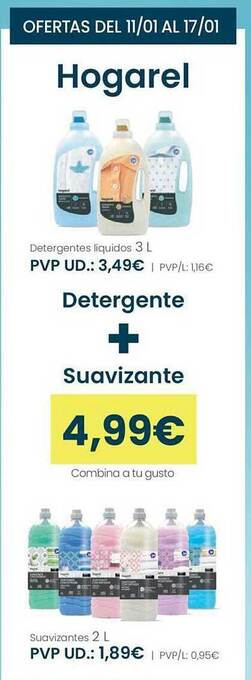 Clarel Hogarel detergente + suavizante oferta