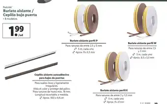 Lidl Burlete Aislante Cepillo Bajo Puerta oferta
