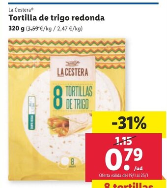 Lidl Tortilla de Trigo Redonda oferta