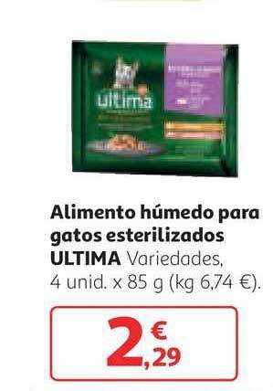 Alcampo Alimento Húmedo Para Gatos Esterilizados Ultima x 85g oferta