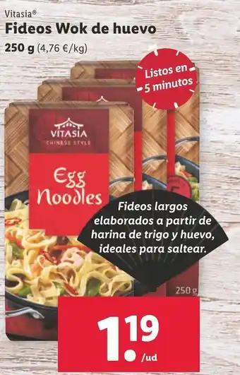 Lidl Fideos Wok De Huevo oferta