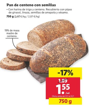 Lidl Pan de Centeno Con Semillas oferta