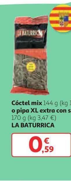 Alcampo Cóctel Mix O Pipa Xl Extra Con Sal La Baturrica 170g oferta
