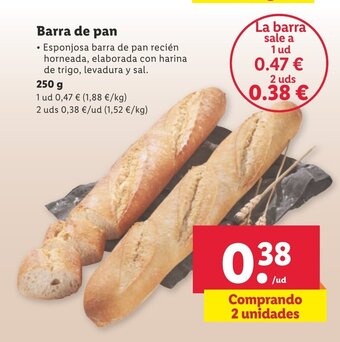 Lidl Barra de Pan oferta