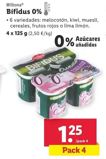 Lidl Bífidus 0% oferta