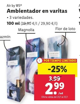 Lidl Ambientador en Varitas oferta