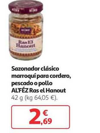 Alcampo Sazonador Clásico Marroquí Para Cordero Pescado O Pollo Al'féz Ras El Hanout 42g oferta