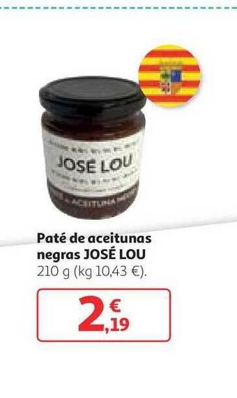Alcampo José Lou Paté De Aceitunas Negras 210g oferta