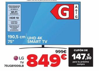 Carrefour Lg tv 75uq81006lb oferta