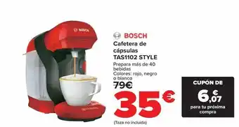 Carrefour Cafetera de cápsulas tas1102 style bosch oferta