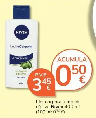 Consum Leche corporal nivea oferta