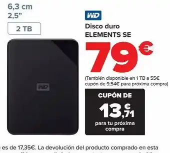Carrefour Disco duro elements se wd oferta