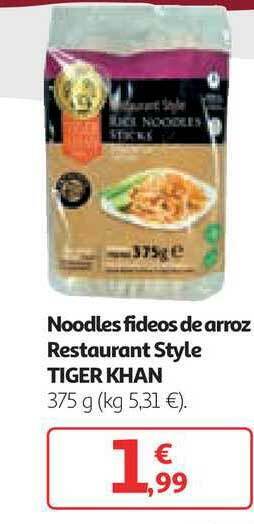 Alcampo Noodles Fideos De Arroz Restaurant Style Tiger Khan 375g oferta